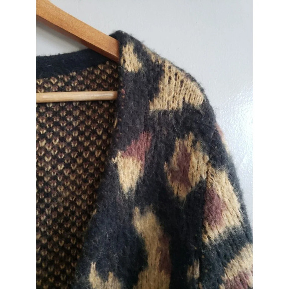 Free People Black and Brown Leopard Cardigan - Picture 6 of 10